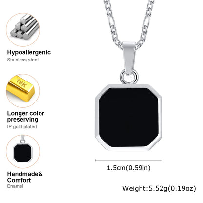 Casual Black Enamel Necklaces