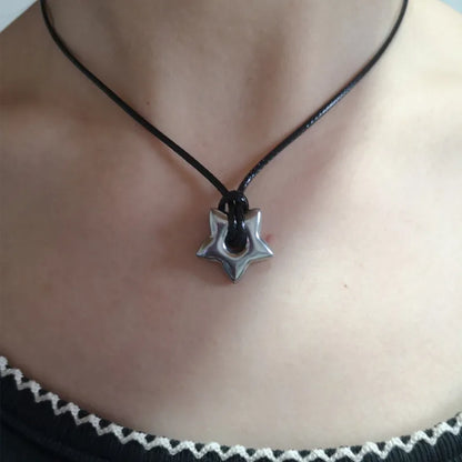 Gothic Hollow Star Pendant Necklace