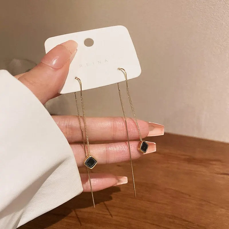Simple Geometric Square Drop Earrings