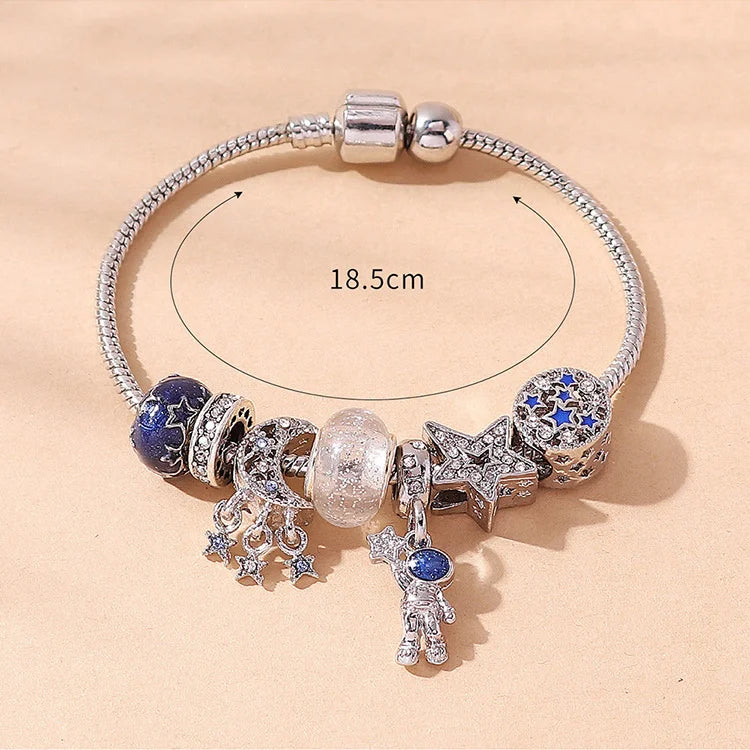 Multi-Element Beaded Love Pan Family Bracelet