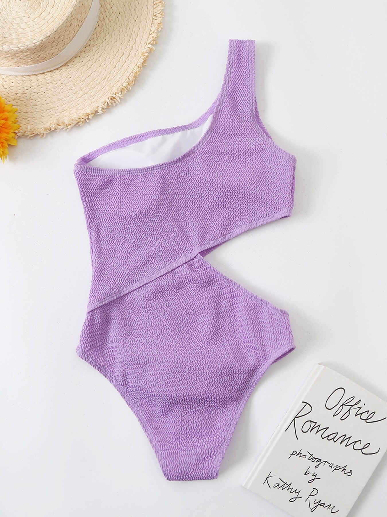 One Shoulder Ribbed Monokini Swimsuit - BestShop