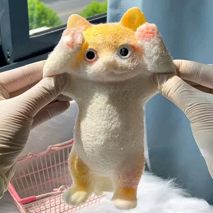 Squishy Cute Flocking Cat Stress Relief Toy