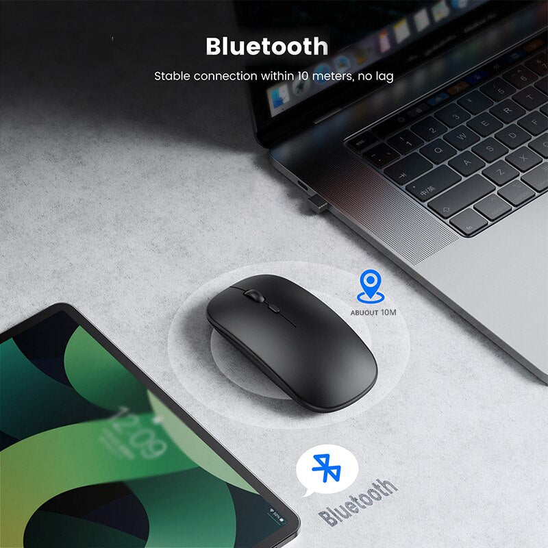 Bluetooth Mouse Wireless Mute Thin Tablet Laptop Mouse - BestShop