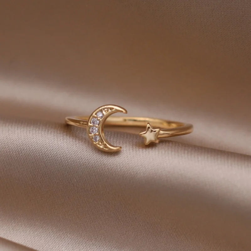14K Gold Plated Double Love Crystal Ring