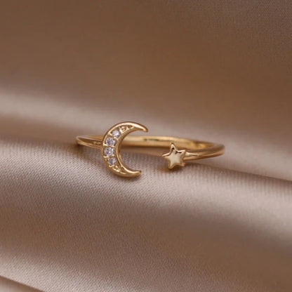 14K Gold Plated Double Love Crystal Ring