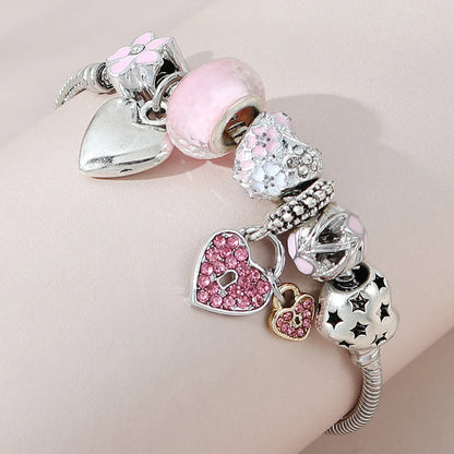 Multi-Element Beaded Love Pan Family Bracelet