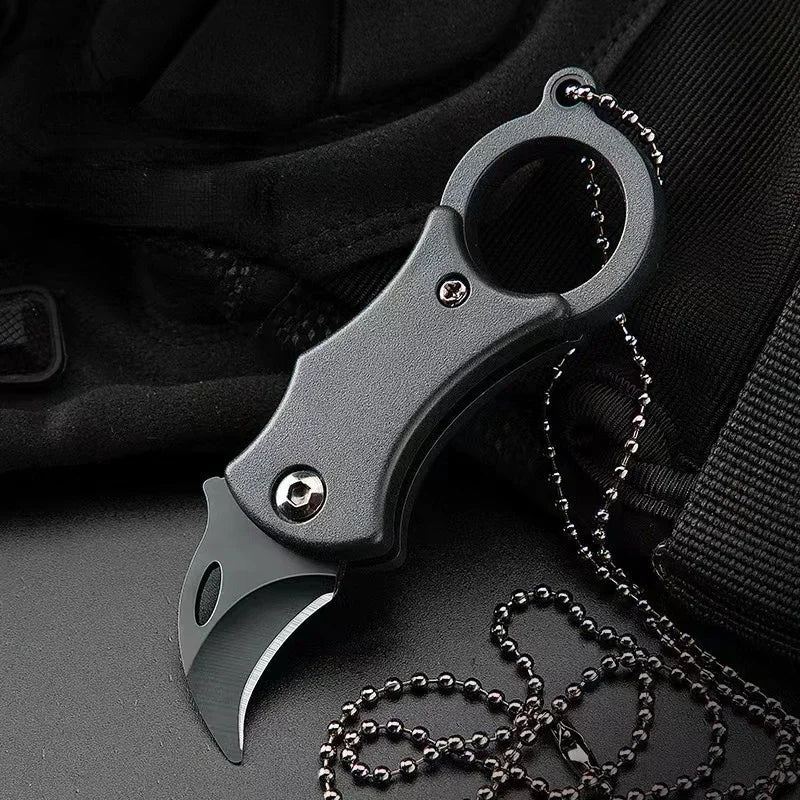 Cuchillo plegable para exteriores EDC, garra de zorro, cortador de collar, cuchillo de bolsillo portátil para acampar y autodefensa, novedad de 2024 