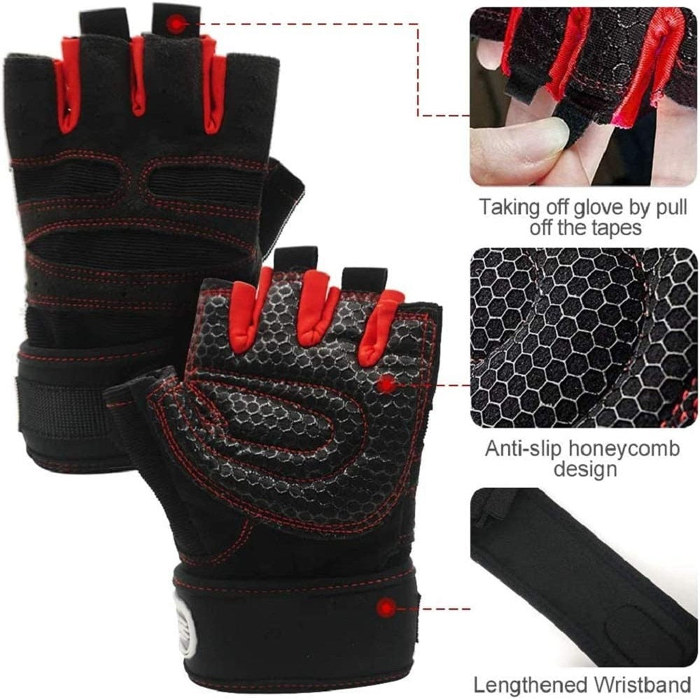 Workout Gloves for Men Women Weight Lifting Half Finger Glove - BestShop