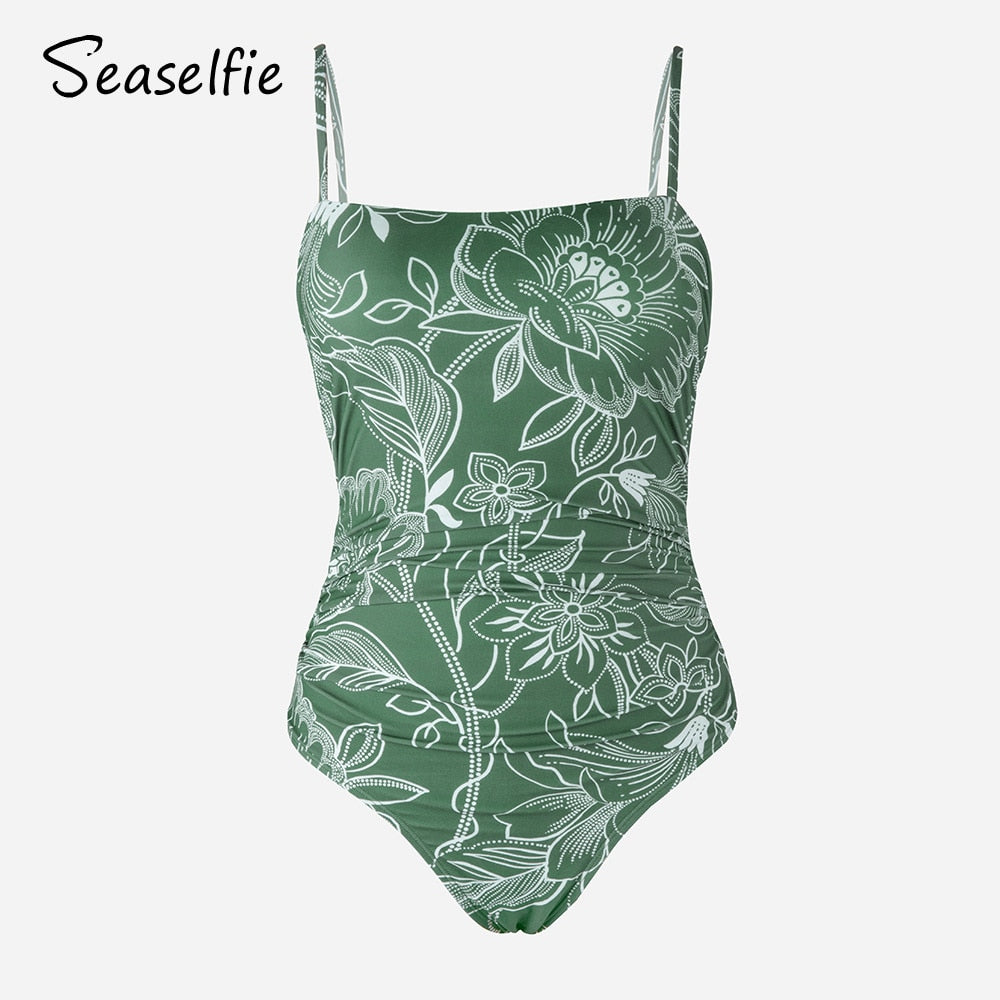 Tropical Strappy Backless Monokini Swimsuit - BestShop