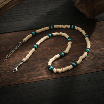Summer Beach Wooden Beaded Surfer Necklace