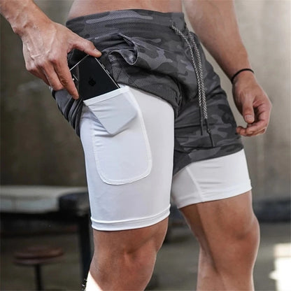 Men Running Shorts Summer Sportswear Double-deck Short Pant - BestShop