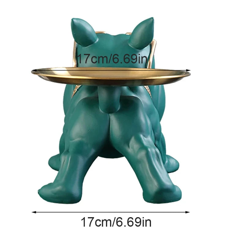 Bulldog Figurine Dog Statue Storage Box
