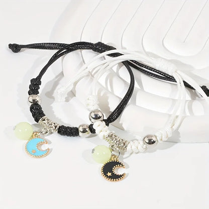 Fashion Luminous Beads Star Couple Bracelet