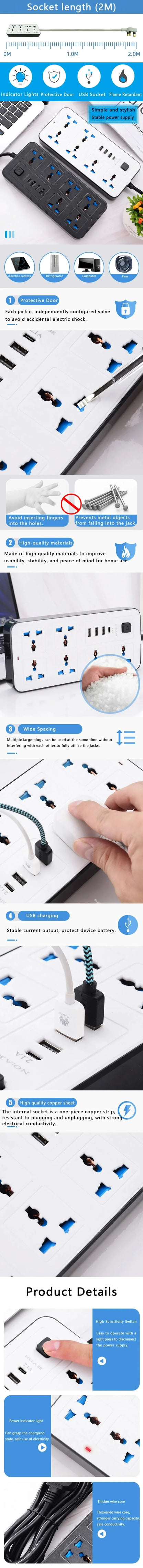 Universal Power Strip TypeC USB Port