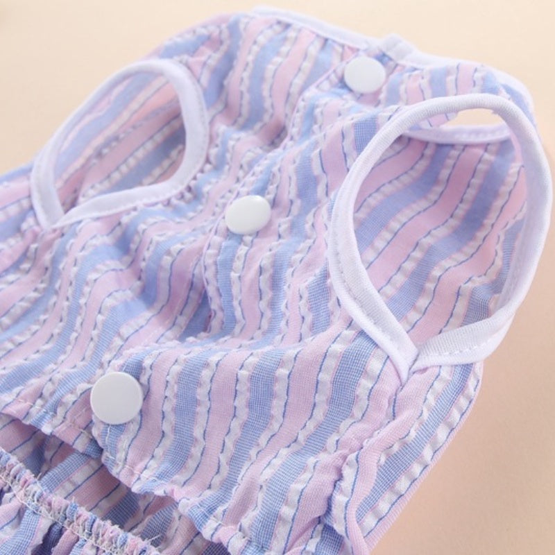 Puppy vertical striped butterfly skirt