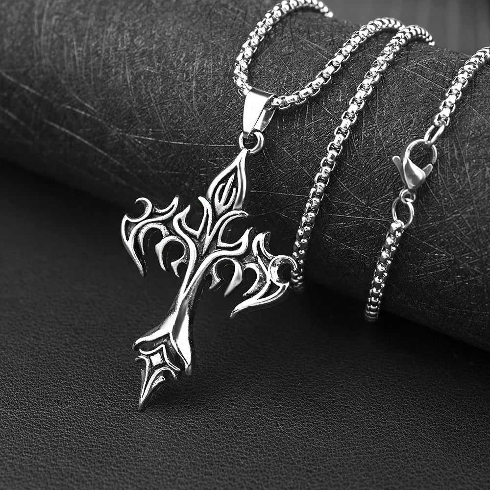 ZAKOL Hip Hop Cross Pendant Necklace