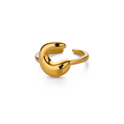Gold Color Cute Bubble Letters Rings
