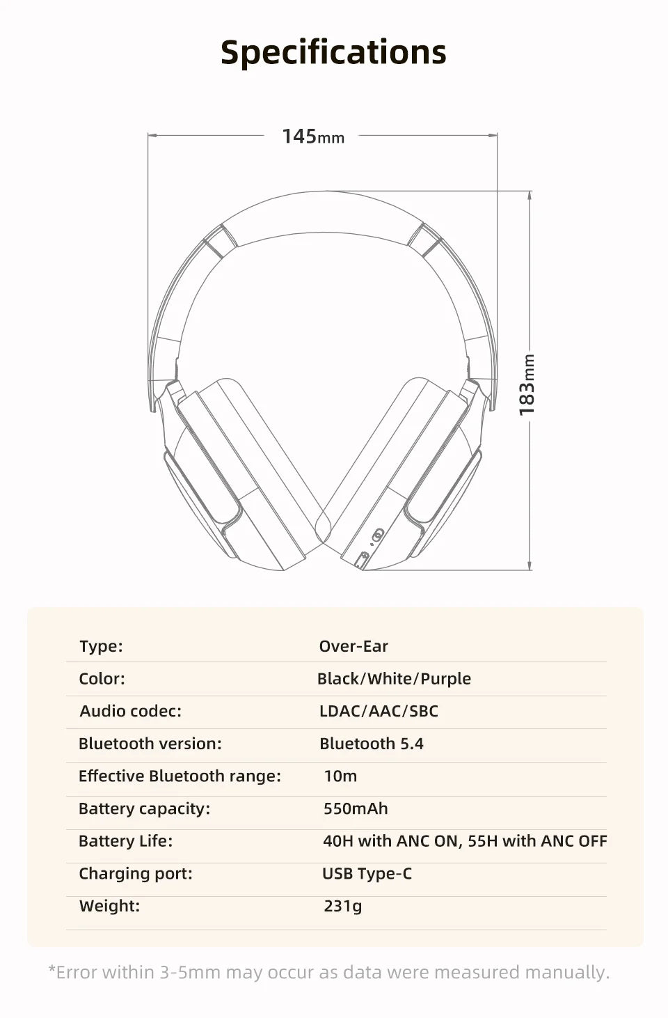 QCY H3 Pro ANC Wireless Headphone