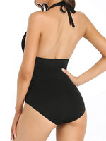 Load image into Gallery viewer, Backless Halter Ruched Monokini Swimsuit - BestShop
