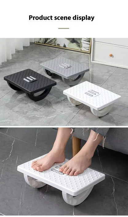 Portable Ergonomic Foot Rest with Massage Rollers