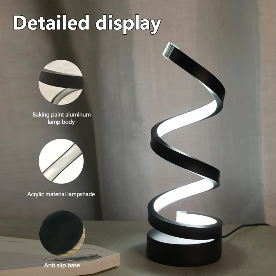 USB LED Table Lamp Spiral Desk Light