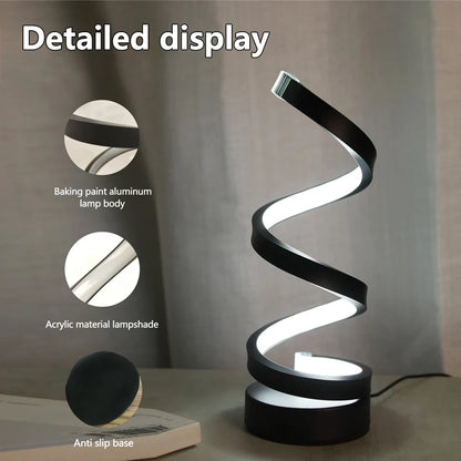 USB LED Table Lamp Spiral Desk Light