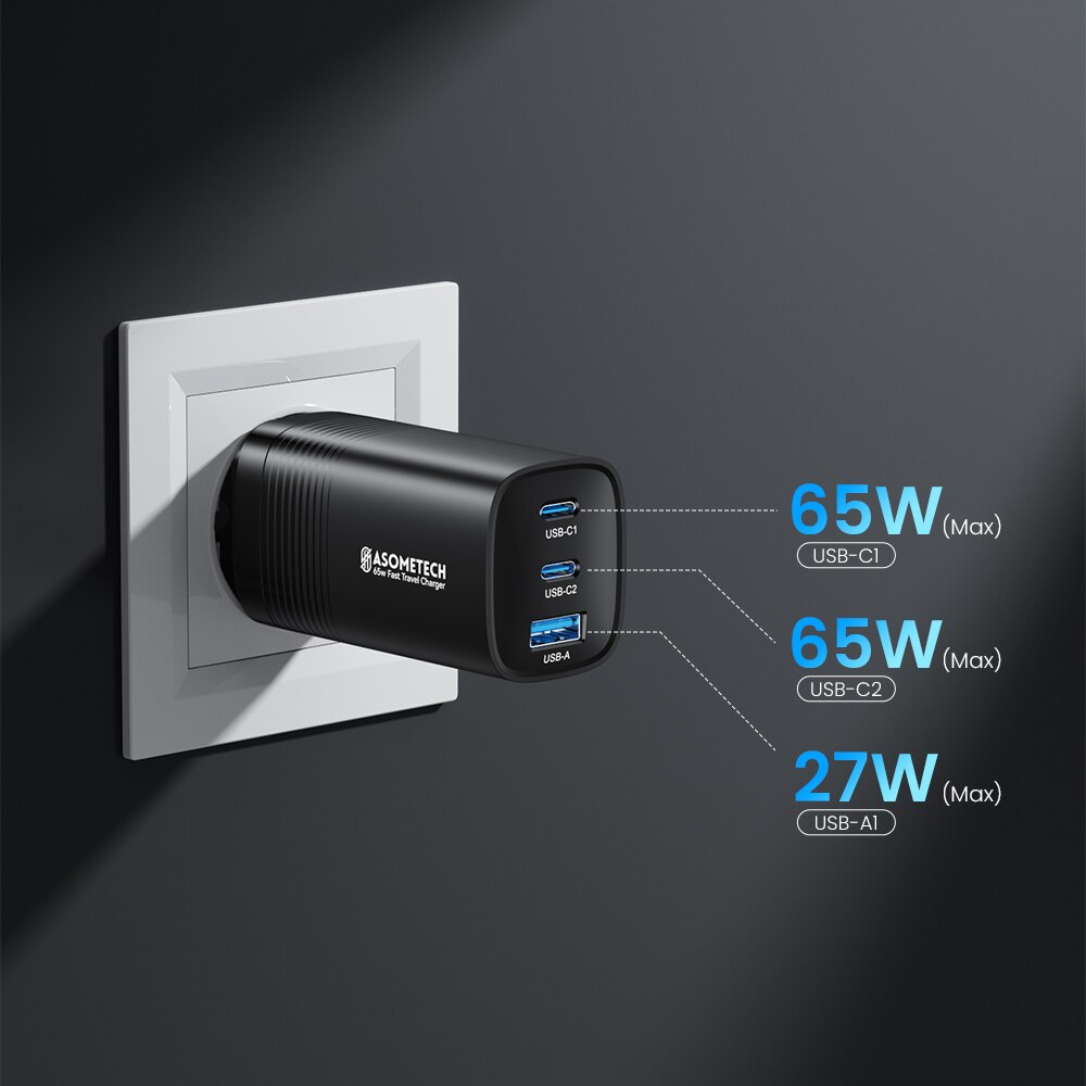 ASOMETECH USB Type C Charger 65W 45W Quick Charger - BestShop