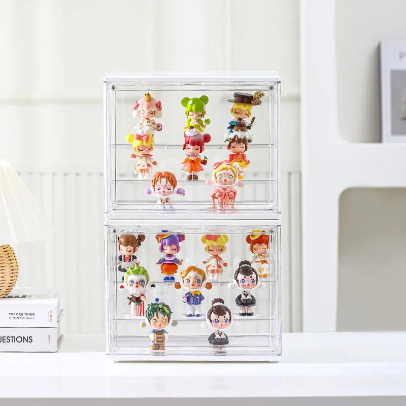 Boîte de présentation transparente empilable en plastique 