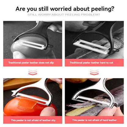 Serrated Blade/Flat Blade Knife Peeler