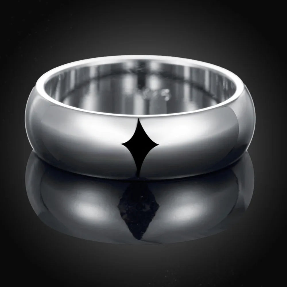 925 Sterling Silver Round Circle Ring