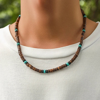 Summer Beach Wooden Beaded Surfer Necklace
