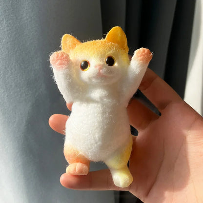 Squishy Cute Flocking Cat Stress Relief Toy