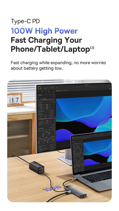 60Hz USB C Hub Type C to Ethernet Port