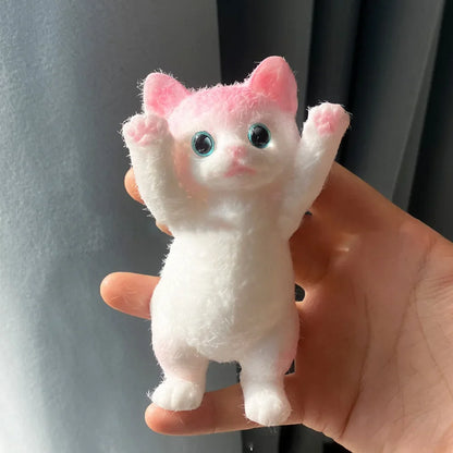 Squishy Cute Flocking Cat Stress Relief Toy