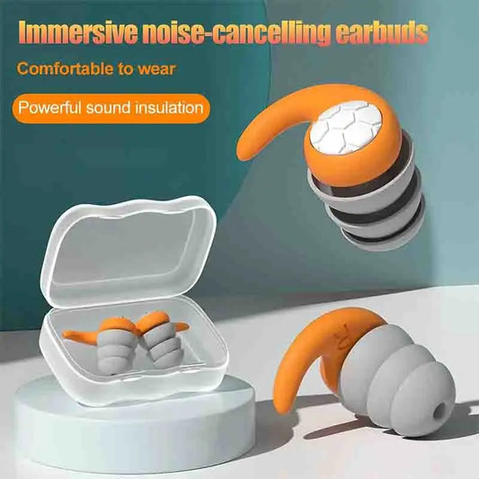 Soft Silicone Earplugs with Noise Cancellation