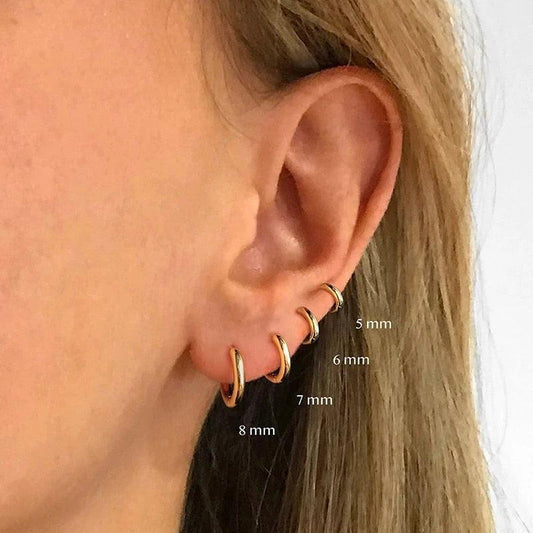 Aide 925 Sterling Silver Rose Gold Small Hoop Earrings For Women - BestShop