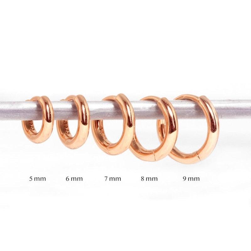 Aide 925 Sterling Silver Rose Gold Small Hoop Earrings For Women - BestShop