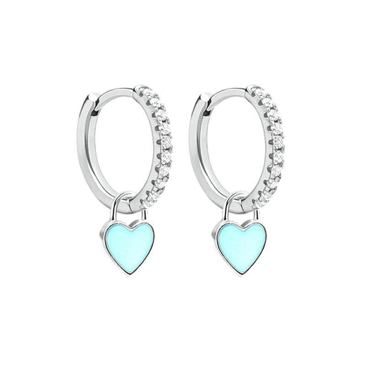 Aide Silver Color Hoop Earrings With Cute Candy Neon Color - BestShop