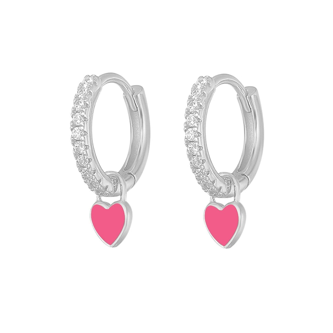 Aide Silver Color Hoop Earrings With Cute Candy Neon Color - BestShop