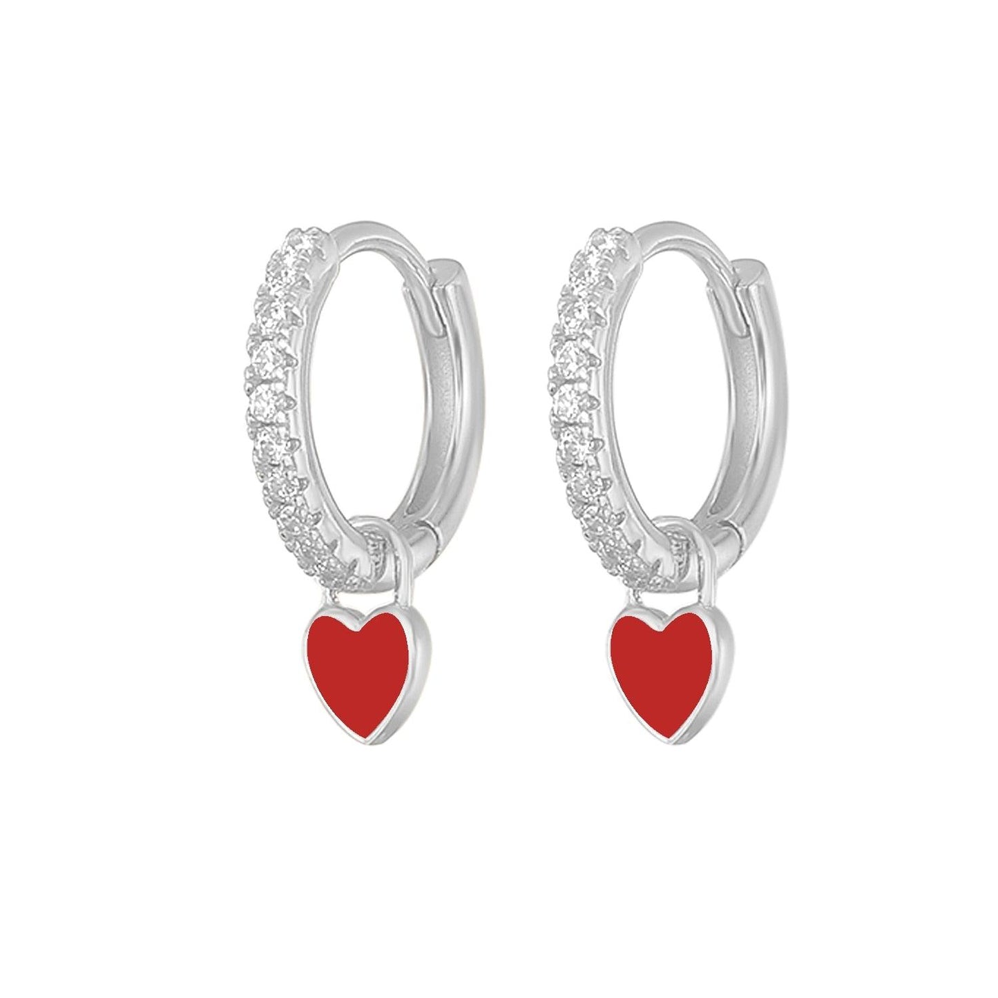 Aide Silver Color Hoop Earrings With Cute Candy Neon Color - BestShop