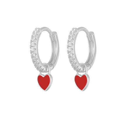 Aide Silver Color Hoop Earrings With Cute Candy Neon Color - BestShop