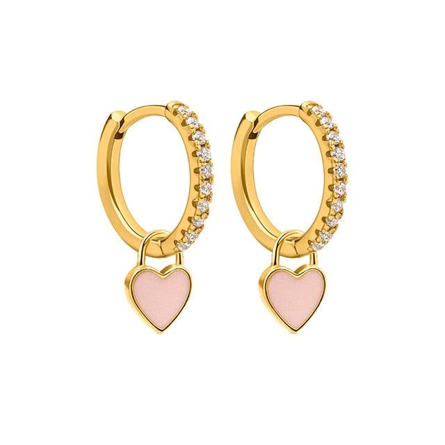 Aide Silver Color Hoop Earrings With Cute Candy Neon Color - BestShop