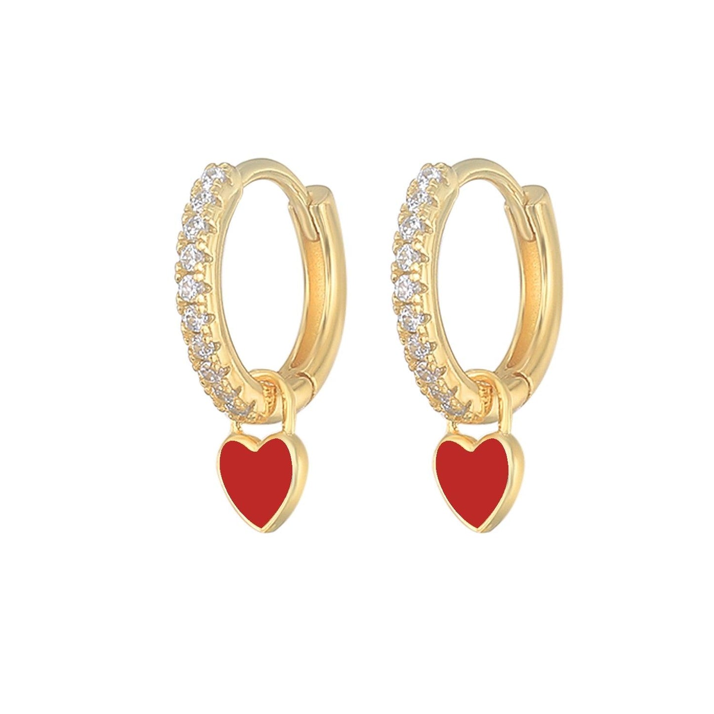 Aide Silver Color Hoop Earrings With Cute Candy Neon Color - BestShop