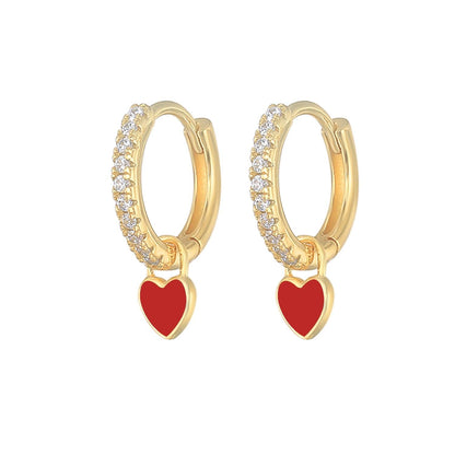 Aide Silver Color Hoop Earrings With Cute Candy Neon Color - BestShop