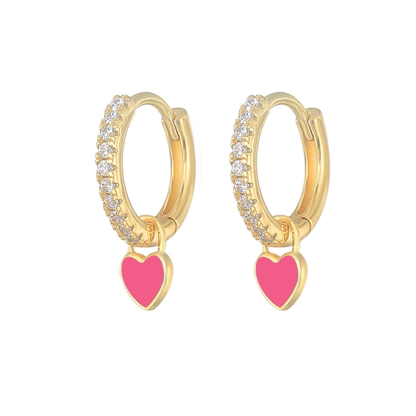 Aide Silver Color Hoop Earrings With Cute Candy Neon Color - BestShop