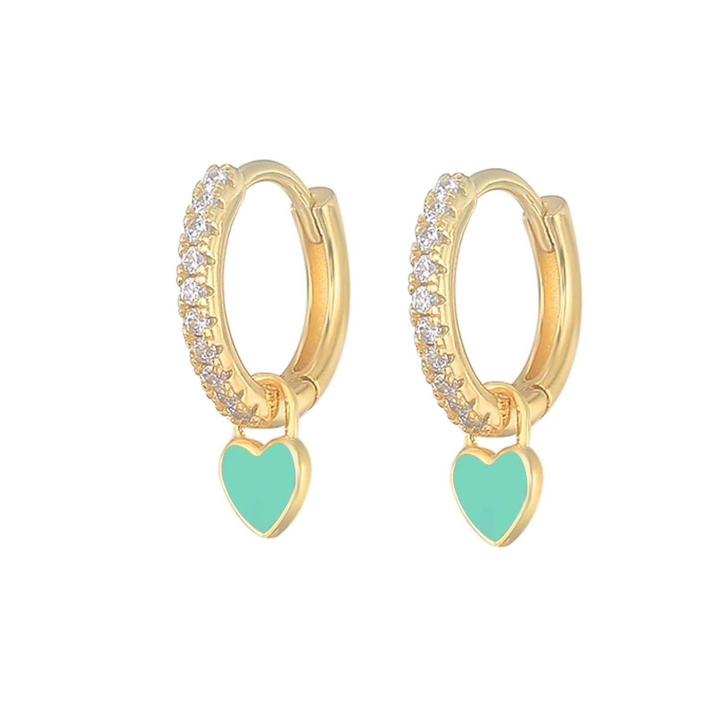 Aide Silver Color Hoop Earrings With Cute Candy Neon Color - BestShop