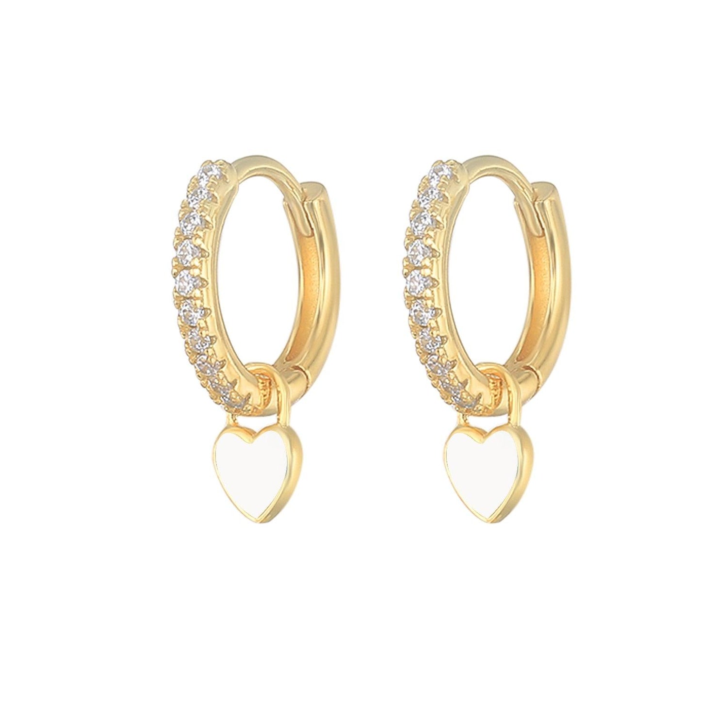 Aide Silver Color Hoop Earrings With Cute Candy Neon Color - BestShop