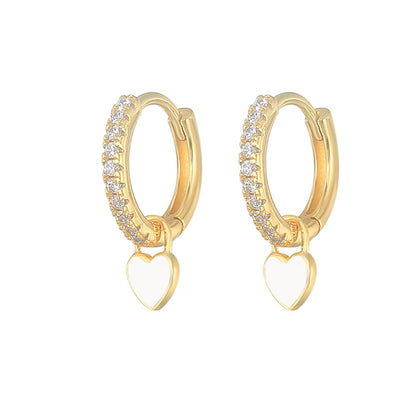 Aide Silver Color Hoop Earrings With Cute Candy Neon Color - BestShop