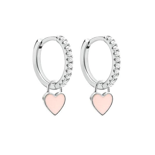 Aide Silver Color Hoop Earrings With Cute Candy Neon Color - BestShop