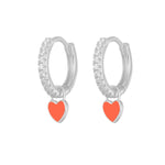 Load image into Gallery viewer, Aide Silver Color Hoop Earrings With Cute Candy Neon Color - BestShop